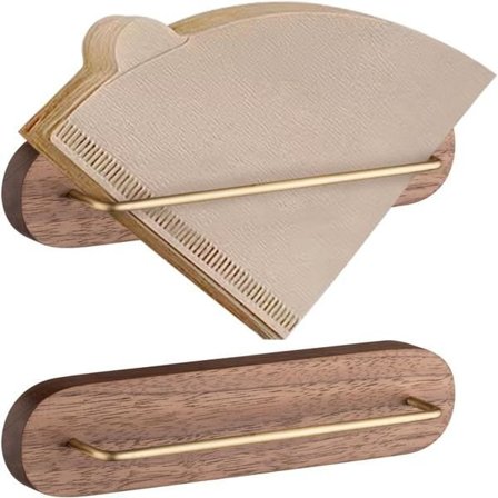 2-pack väggmonterad kaffefilterhållare med självhäftande klistermärken Konisk kaffefilterhållare Kaffefilterdispenser