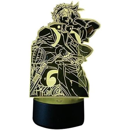Anime JoJo Bizarre Adventure Joseph Joestar 3D LED Natlampe Billede Simulation Foto, Børnegave, Fjernbetjening 16 Farver, Fødselsdagsgave, lampe
