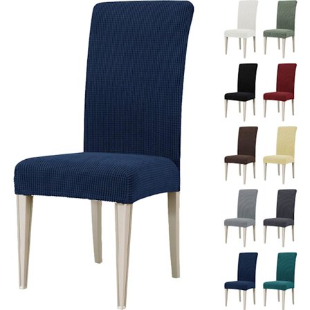 Stoltrekk, Stretch Spisestoltrekk, Universal Stoltrekk, Vaskbare Stoltrekk, Blå (4 stykker)