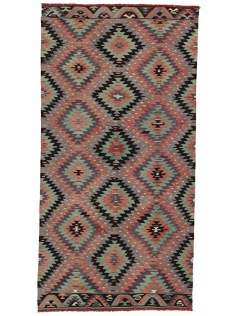 Vintage Tribal Kilim Vintage Turquía Alfombra 177X340 Lana