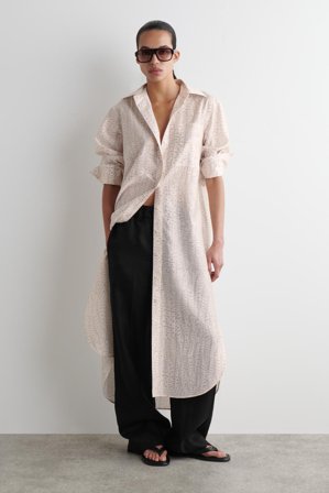 COS Women's Printed Fluid Shirt Dress in Pink