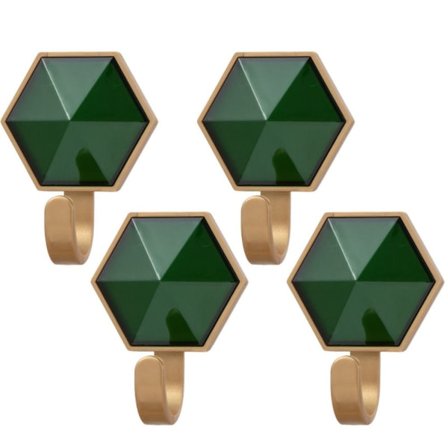 4 KPL Seinäkoukut Pyyhekoukku VIHREÄ