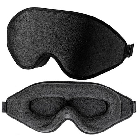 Søvnmaske i silke, 3D Stereo Dyb Søvn Øjenmaske Komfortabel Justerbar Sød Blokerer Lys Øjenmasker til Mænd og Kvinder Hele Natten Søvn