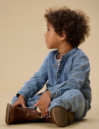 Lil'Atelier Nmmtaya Ls Loose Dnm Shirt 1166-Fd Lil - Blue - 92