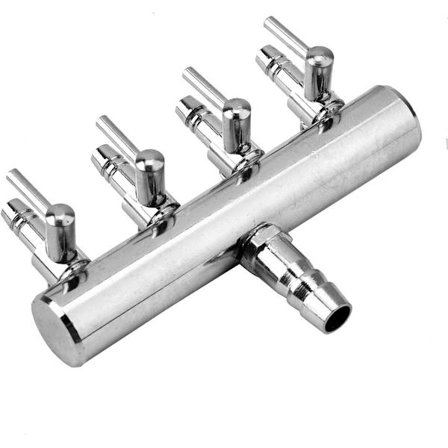 Watris Veiyi Luftfördelare i rostfritt stål, Luftpump, Akvariumfördelare, 2/4/6-vägs justerbara akvariumluftventiler, Luftkontrollventil, 8mm, 4mm