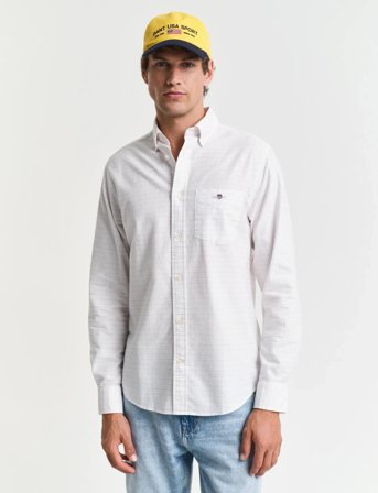 GANT Reg Classic Oxford Check Shirt - Cream - XL