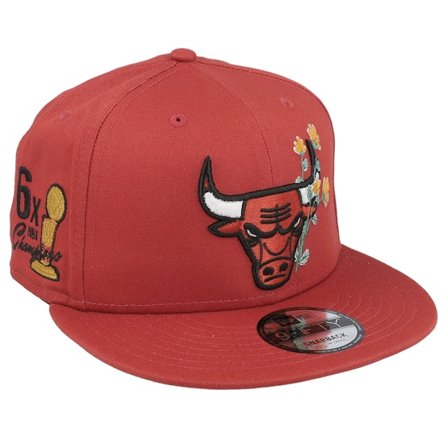 New Era - NBA Red snapback Czapka Z Daszkiem - Chicago Bulls Seasonal Flower 9FIFTY Terracotta Snapback @ Hatstore