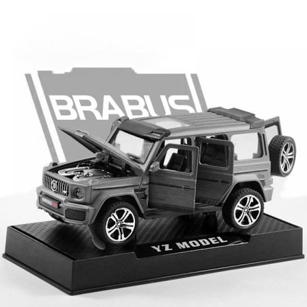 Frostet Grå Brabus [Seks Dører + Lyd og Lys + Displaybase] 1:32 Legering Bilmodell Simulering Lyd og Lys Dør Off-Road Bil M