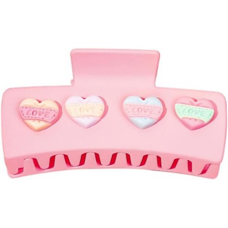 1 st Alla hjärtans dag Hårklämma Rosa Kärlek Hårklämma Dam Grip Hajklämma