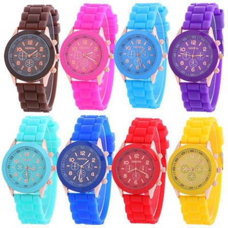 Unisex Dam Herr Pojkar Flickor Geneva Silikon Jelly Sports Quartz Ur Ny