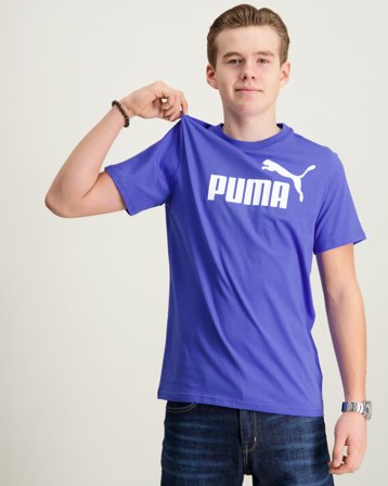 Puma ESS No. 1 Logo Tee Blå T-shirts Kille - Kids Brand Store
