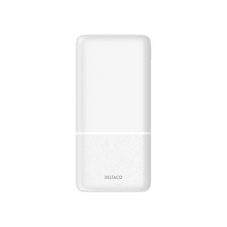 Deltaco Powerbank 20,000 mAh, 2x USB-A, 1x USB-C - White