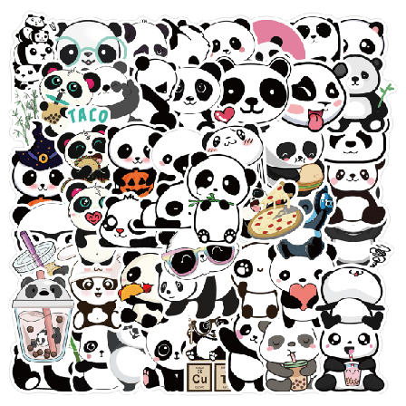 50 kpl Panda-tarroja lapsille, opiskelijoille, lasille, puhelimelle, kannettavalle tietokoneelle