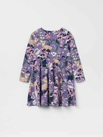 Polarn O. Pyret - Forest short-sleeve twirl dress - 116 - Childrenswear - purple