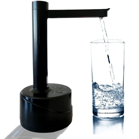 Vandpumpe, Dobbeltformål Desktop Elektrisk Foldbar Vandpumpe, egnet til 5-gallon flasker, Type-C Bærbar Vanddispenser (ABS, Sort)