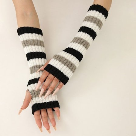 1 par halvfingerhandskar stickade handskar C C