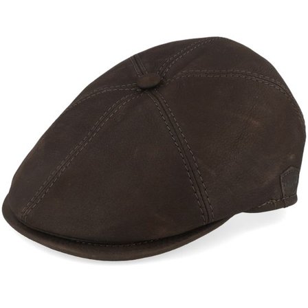 MJM Hats - Brun flatcap Keps - Mjm Rebel El Nappa Wax Brown Flat Cap @ Hatstore