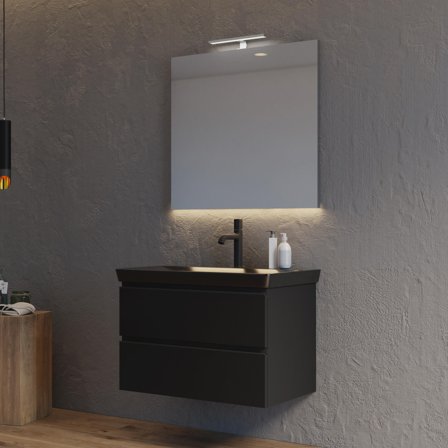 Arrow Victoria Speil 80 cm, med belysning Svart, Baderom