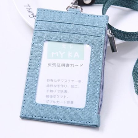 ID-korthållare i PU-läder med dragkedja med dragkedja