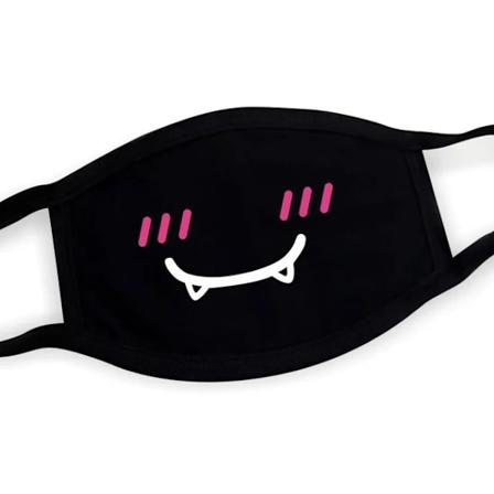 Super Söt Uttryck Smitt Andas Mun Ansiktsmask För Koreanska Svarta Kpop Unisex Kawaii Ansikte Munnen Muffler Bomullsmask Animer 3
