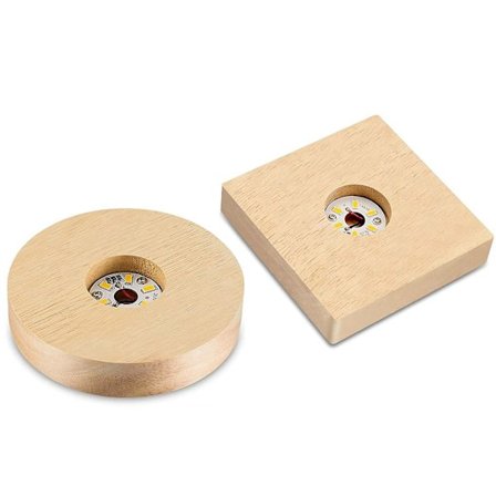 2 stk Trelys-Visningsbase Tre LED-Visningsbase Krystallglass Lysbase Stativ Tre LED Di