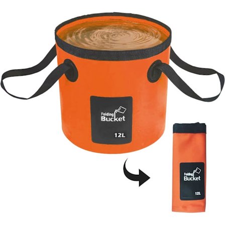 Fällbar Vattenhink 12 L Utomhus Bärbar Vikbar Hink Multifunktionell Vikbar Tvätthög för Semester, Trädgård, Utomhus, Fiske & Camping