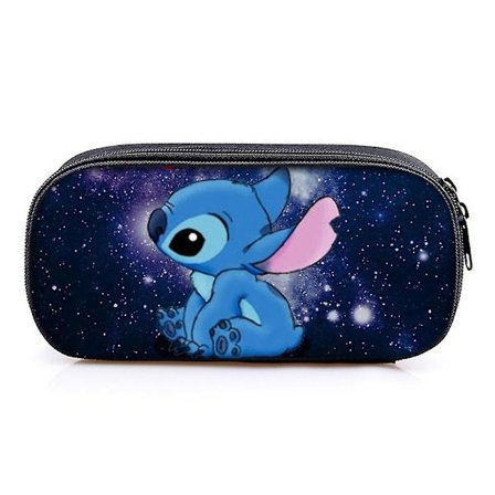 Stitch trykt stasjonær pungpose pennal, pennpose pennholder arrangør stasjonær pose for barn barn fans gaver