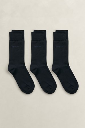 GANT Herren 3er-Pack Socken aus mercerisierter Baumwolle (43-45) Marineblau
