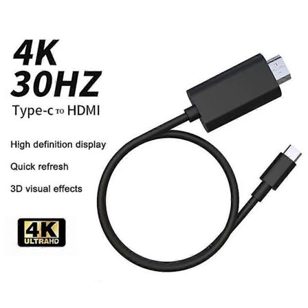 USB Type-C till HDMI-konverteringskabel 4K 30Hz för telefonanslutning till TV-adapter db