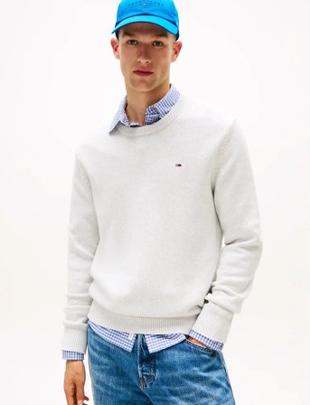 Tommy Jeans Tjm Slim Ess Sweater Ext - Grey - XXL