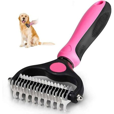 Hårbørste til hunde, kattebørste, udredningsrive til hunde, plejebørste til fjernelse af hår, plejekam til underuld