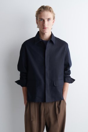 COS Relaxed Cotton Overshirt in Blue - Men