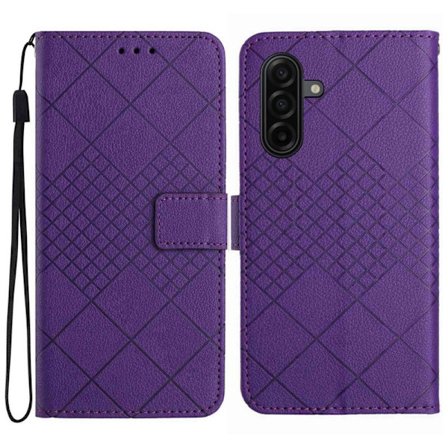 Samsung Galaxy S26 Pro Plånboksfodral Imprint Konstläder Flip Folio - Mörklila