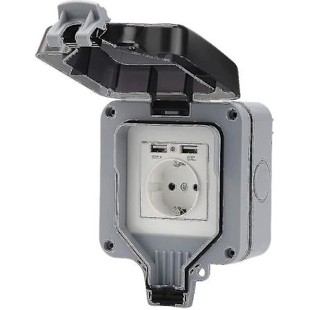 Trädgårdskontakter Utomhusuttag Ip66 Väderbeständigt Usb-uttag Väggmonterat-c