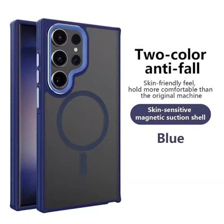 Samsung Galaxy S22 Ultra Tvåfärgat Mobilskal, Skyddande Fodral, Blå