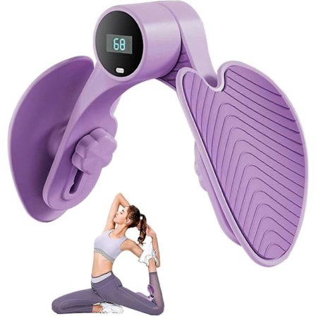 Bækkenbundstræner til kvinder, Indre lårmuskeltræner, Ben bækkenbundstræner med tæller og justering af modstand (Lilla)