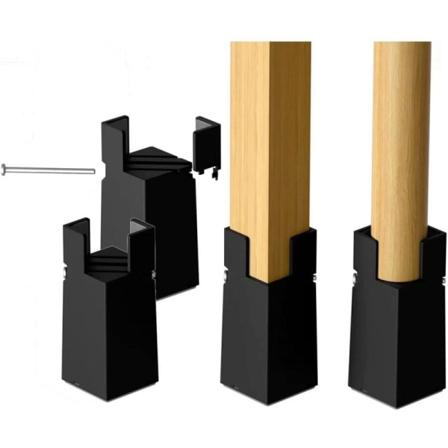4 ST Justerbare sängløftere 22-42mm svart møbelforhøyere 10cm fo