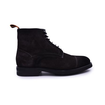 Santoni, Lace-up Boots Zwart, Heren, Maat:42 EU,suede