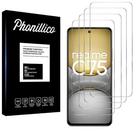 Karkaistu lasi - Phonillico - Realme C75 - Pakkaus 4 - Naarmuuntumaton - Näytön suoja