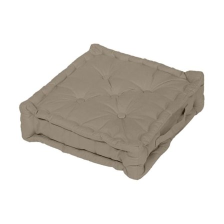 Coussin tapissier i bomull 50x50x10 cm PANAMA taupe, av Soleil d'Ocre