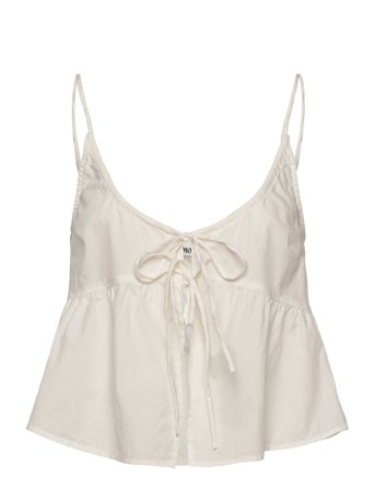 Monki Cotton Poplin Tie-Front Pyjama Top - White - XS