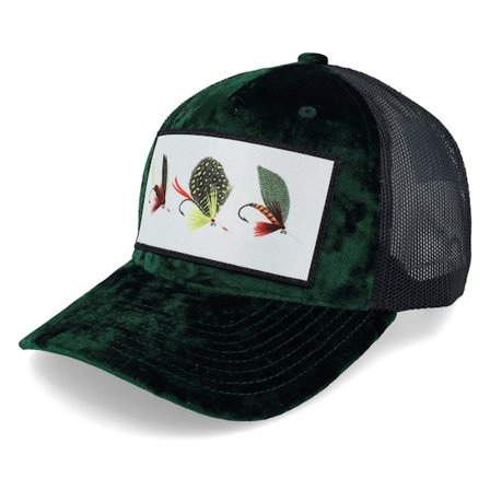 Skillfish - Verde trucker Gorra - Fishing Flies Velvet Green/Black Trucker @ Hatstore