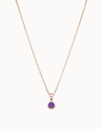 Halsband med månadssten i 18K Roséguld