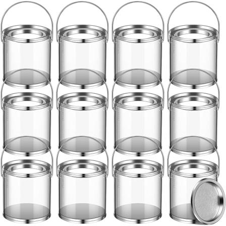 12 kpl PVC-sylinteriä tinplate-kannella, lelujen säilytykseen