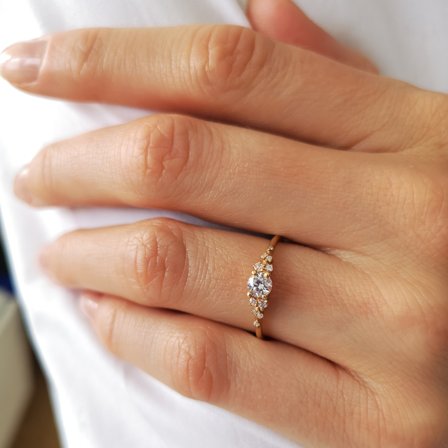 Liljekonvalj, 18K Gelbgold : Diamanten - Laborgezüchtet, Karat - 0.30 kt