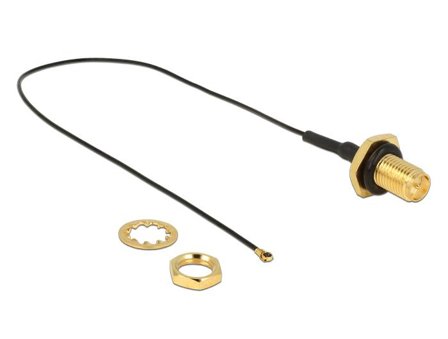 Delock antennekabel - 20 cm - svart