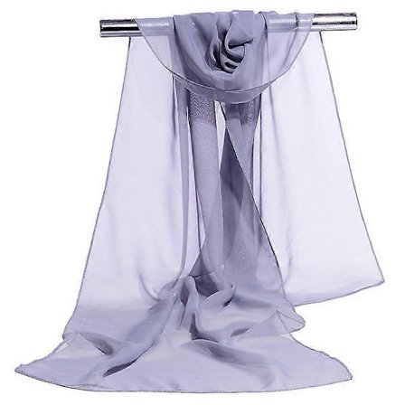 Transparent Chiffongsjal | Sjal Dam Bröllopsklänning - Ren Chiffonsilke Grå 160x50cm Grå