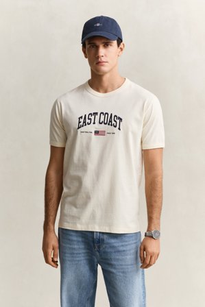 GANT Herren T-Shirt mit Sprühgrafik (XL) Weiß