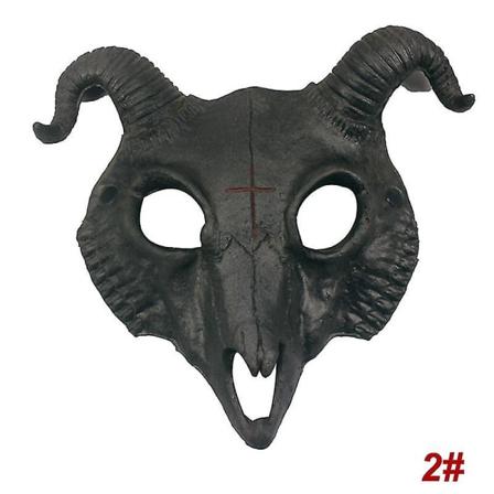 Halloween Geitehode Maske Halvmaske Maskerade Cosplay Party Rekvisitter Dyremaske Svart