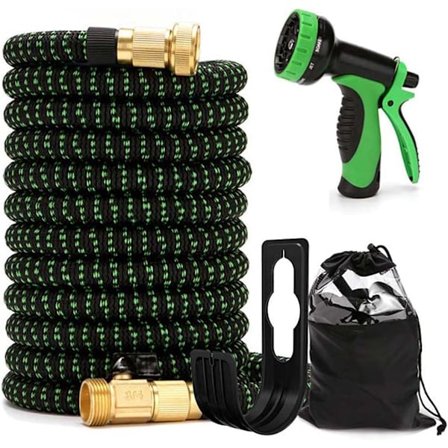 Högtryckstvätt Vattenslang för Biltvätt med Utdragbar Slang Lämplig för Trädgård, Resor, Husbil (25 fot) Grön